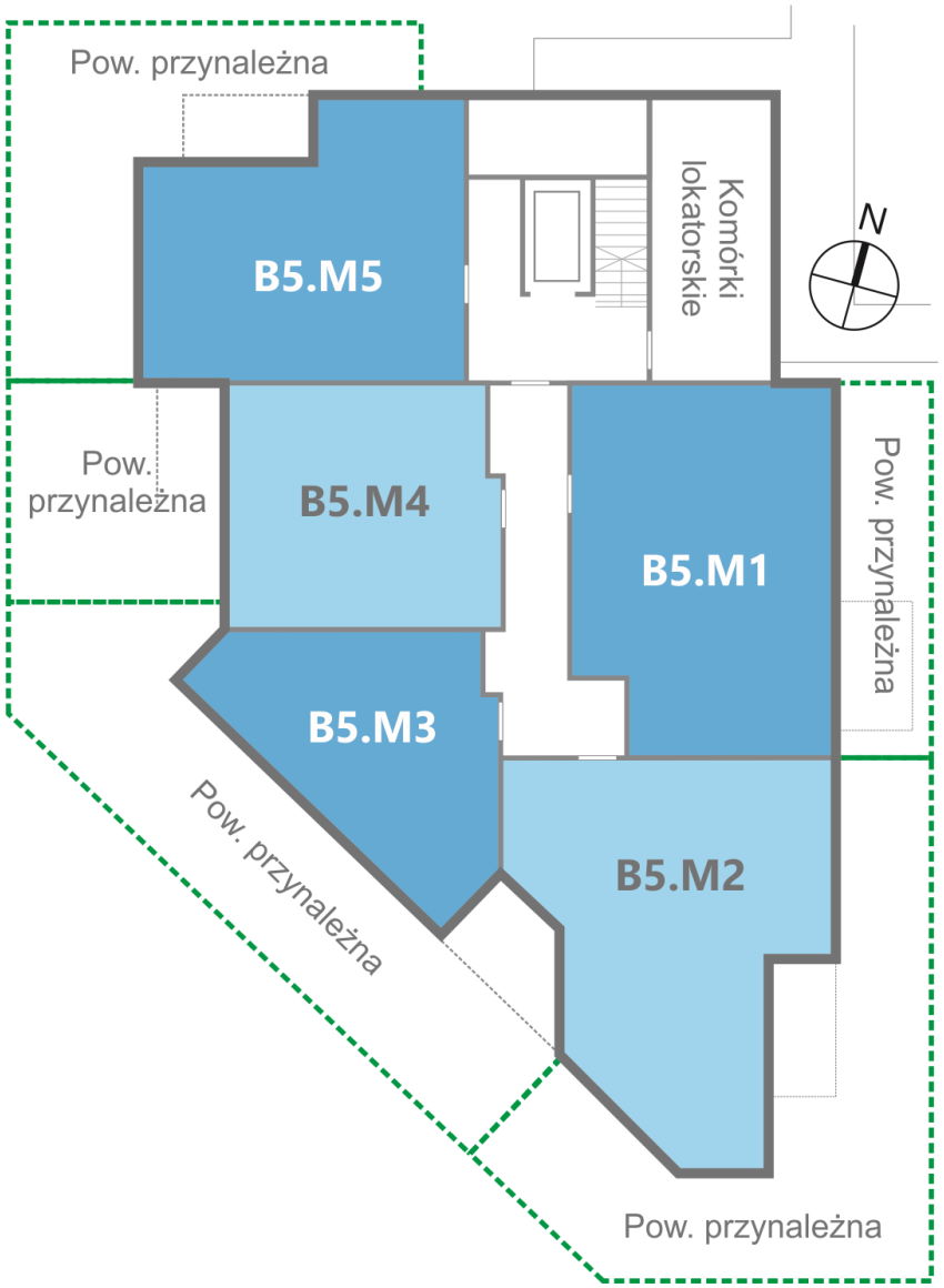 Nowe Centrum Września rozmieszczenie mieszkań w budynku B5 na parterze, ul. Daszyńskiego, osiedle Tonsil