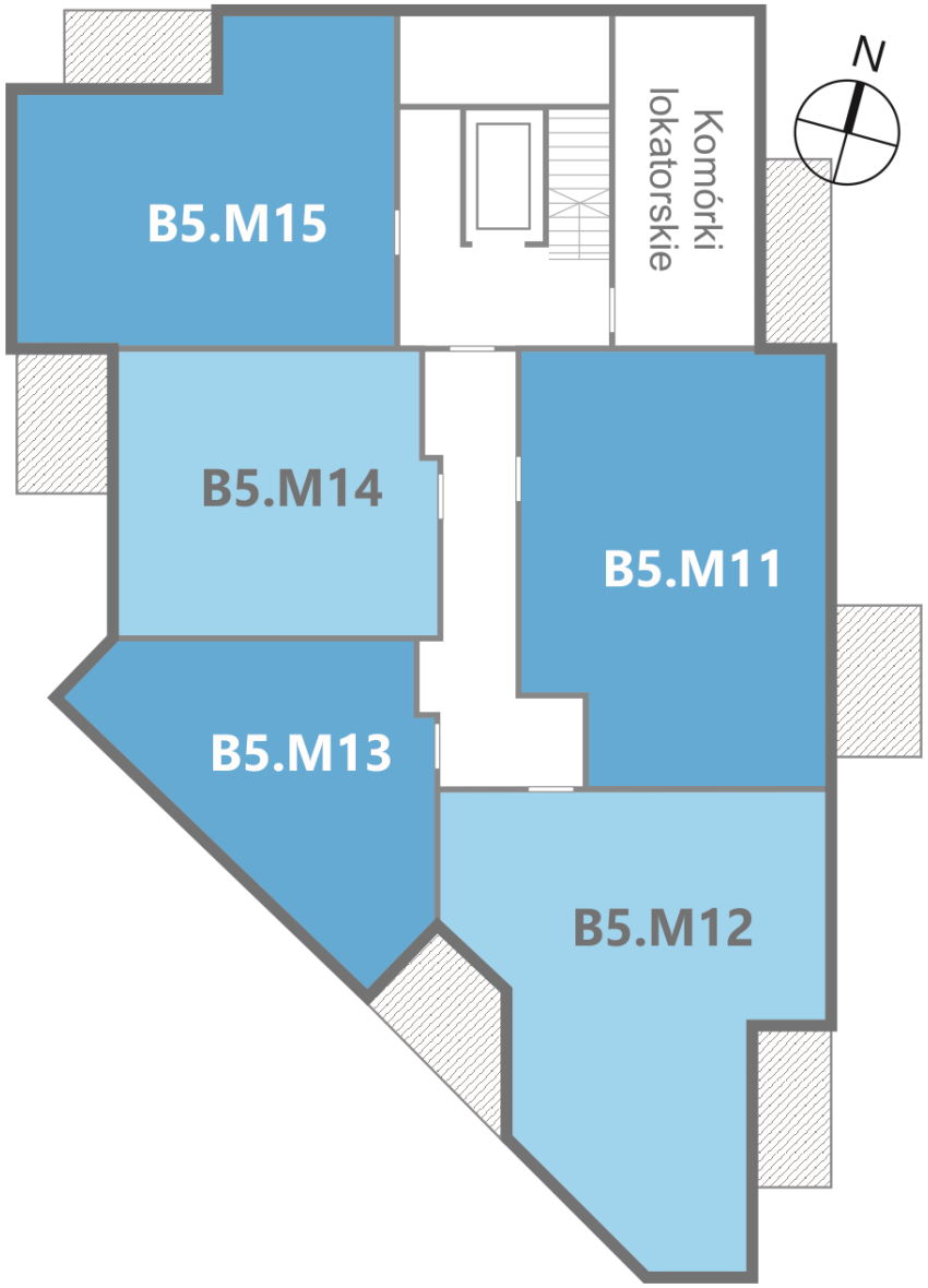 Nowe Centrum Września rozmieszczenie mieszkań w budynku B5 na 2 piętrze, ul. Daszyńskiego, osiedle Tonsil