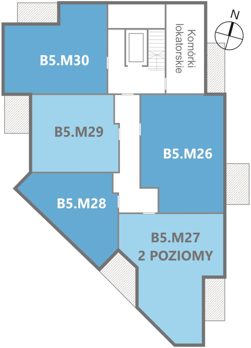 Nowe Centrum Września rozmieszczenie mieszkań w budynku B5 na 5 piętrze, ul. Daszyńskiego, osiedle Tonsil