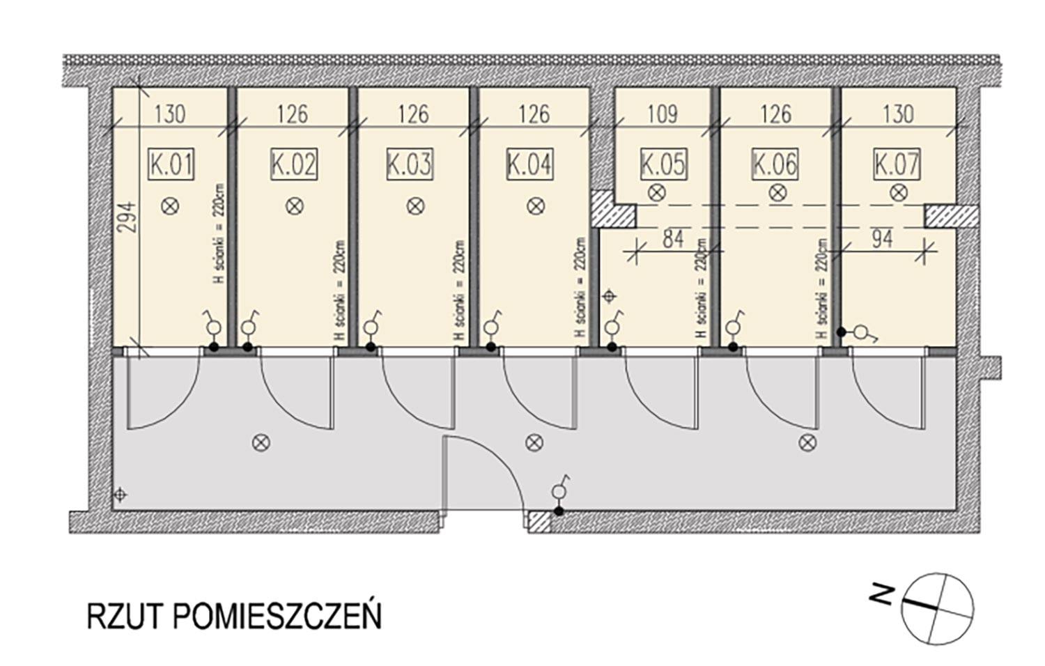 Rozmieszczenie kmórek lokatorskich Dmowskiego D2 - w podziemiach