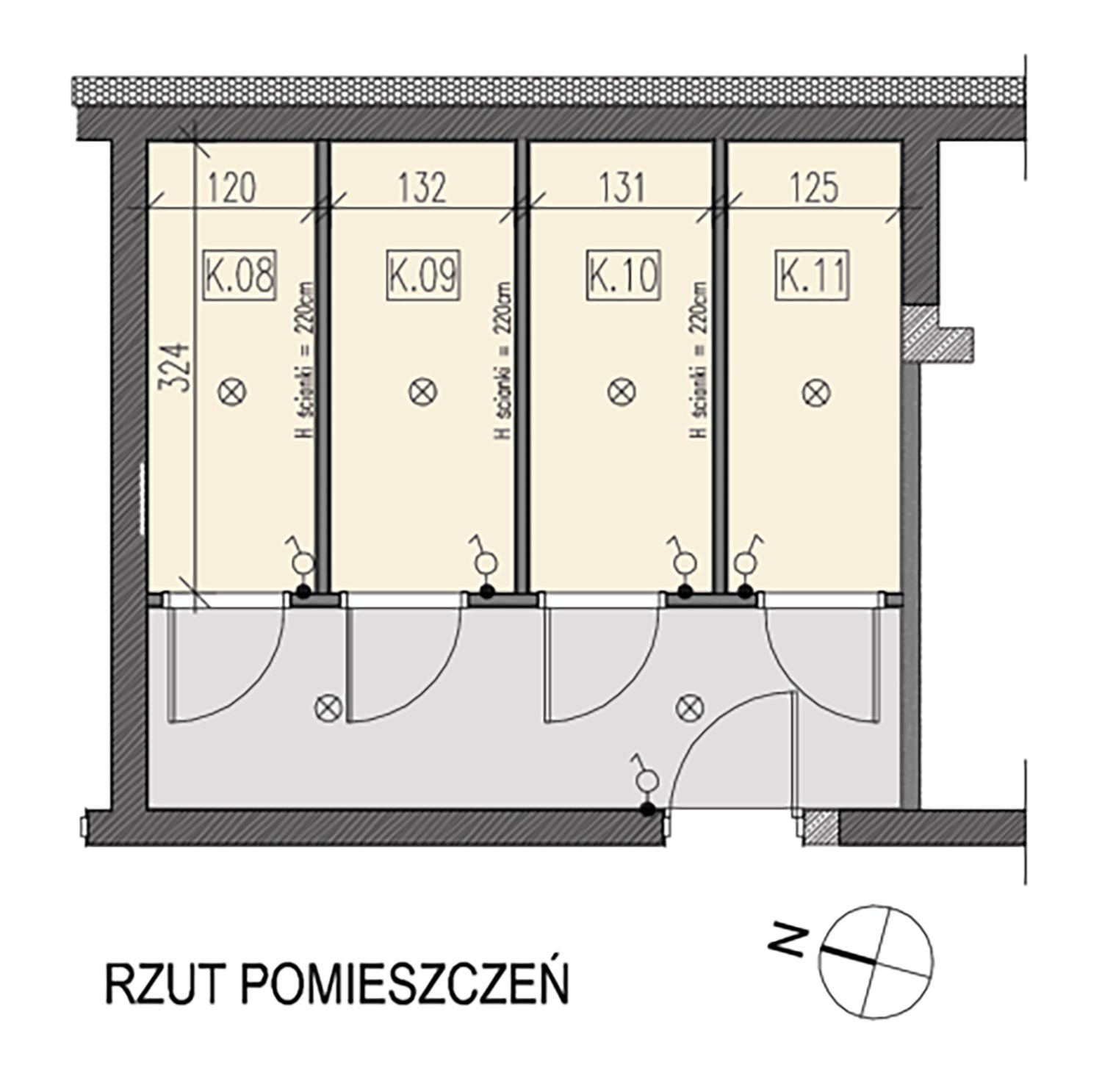 Rozmieszczenie kmórek lokatorskich Dmowskiego D2 - na parterze