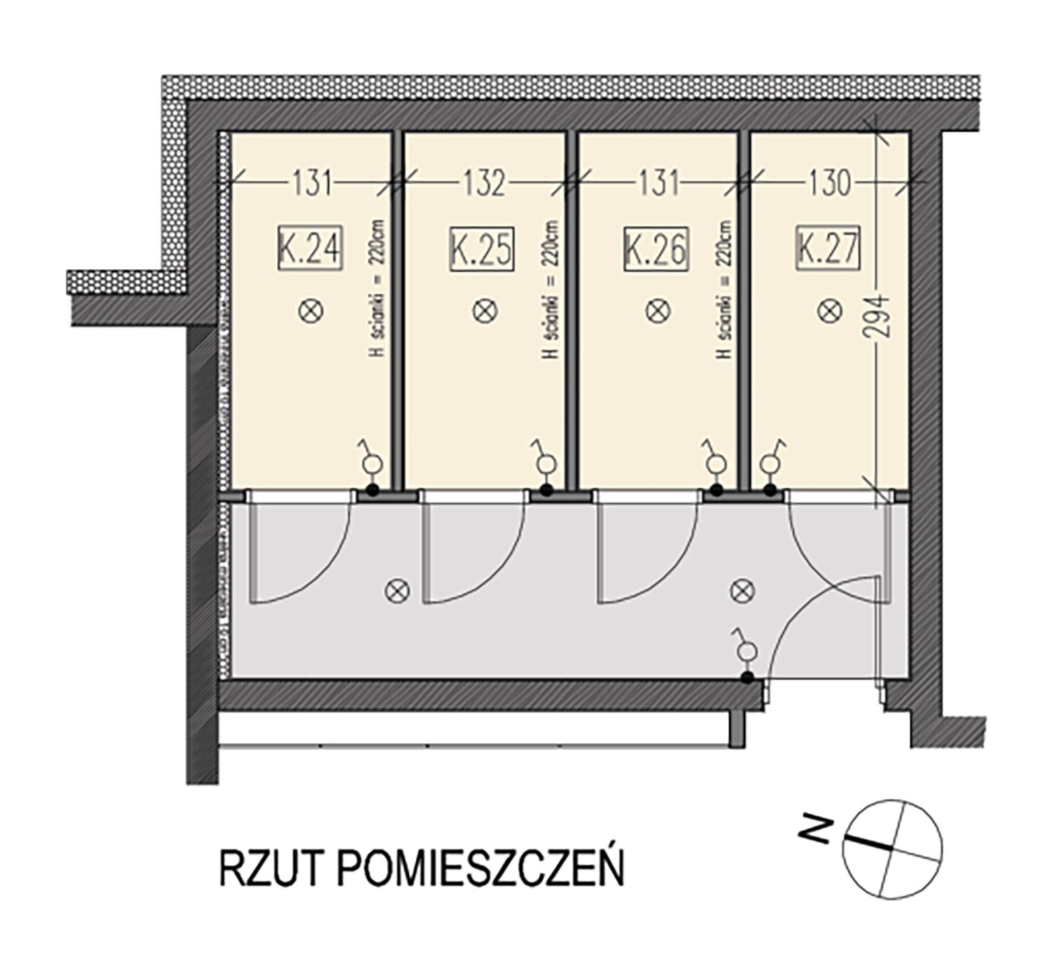 Rozmieszczenie kmórek lokatorskich Dmowskiego D2 - na 4 piętrze